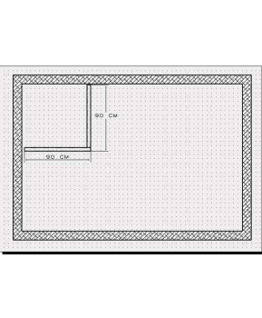 Bordura pentru cabina de dus, MBD2,90x90x4 CM  - 1 2