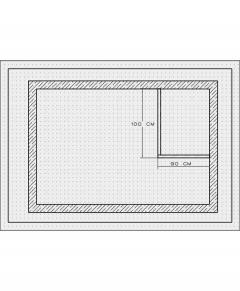 Border for shower cabin, MBD1, 100x90x5 CM , marble  - 2