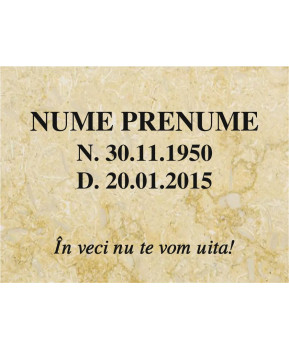 Placa comemorativa din calcar Sunny Menia 30x40x2 CM - Marmolux
