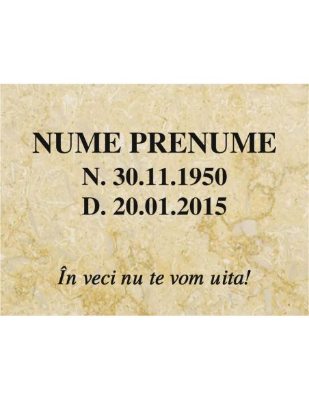 Placă comemorativă 30x40x2 CM - Sunny Menia|Placi comemorative marmura