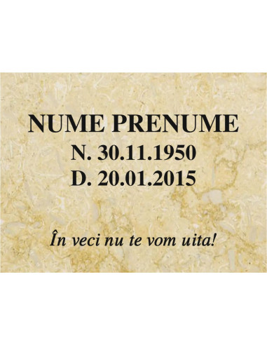 Placă comemorativă 20x30x2 CM - Sunny Menia|Placi comemorative marmura