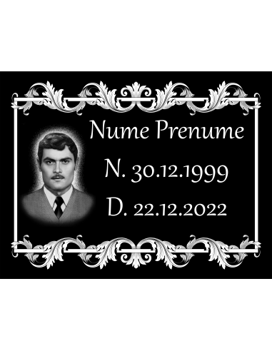 Placă comemorativă din granit FGP1 - 40x30.5x1 CM