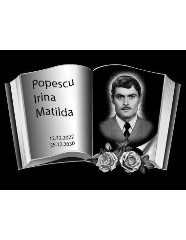 Placă comemorativă din granit FGP1 - 40x30.5x1 CM