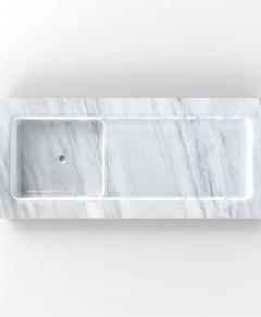 Marble kitchen sink CHIM1, 100x65x20 CM  - 4