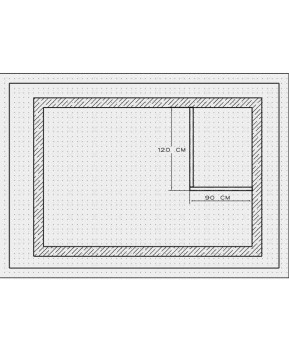 Bordura pentru cabina de dus, MBD1, 120x90x4 CM , marmura  - 1 2