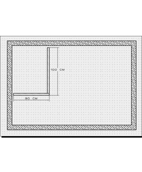 Bordura pentru cabina de dus, MBD2, 100x90x4 CM  - 1 2